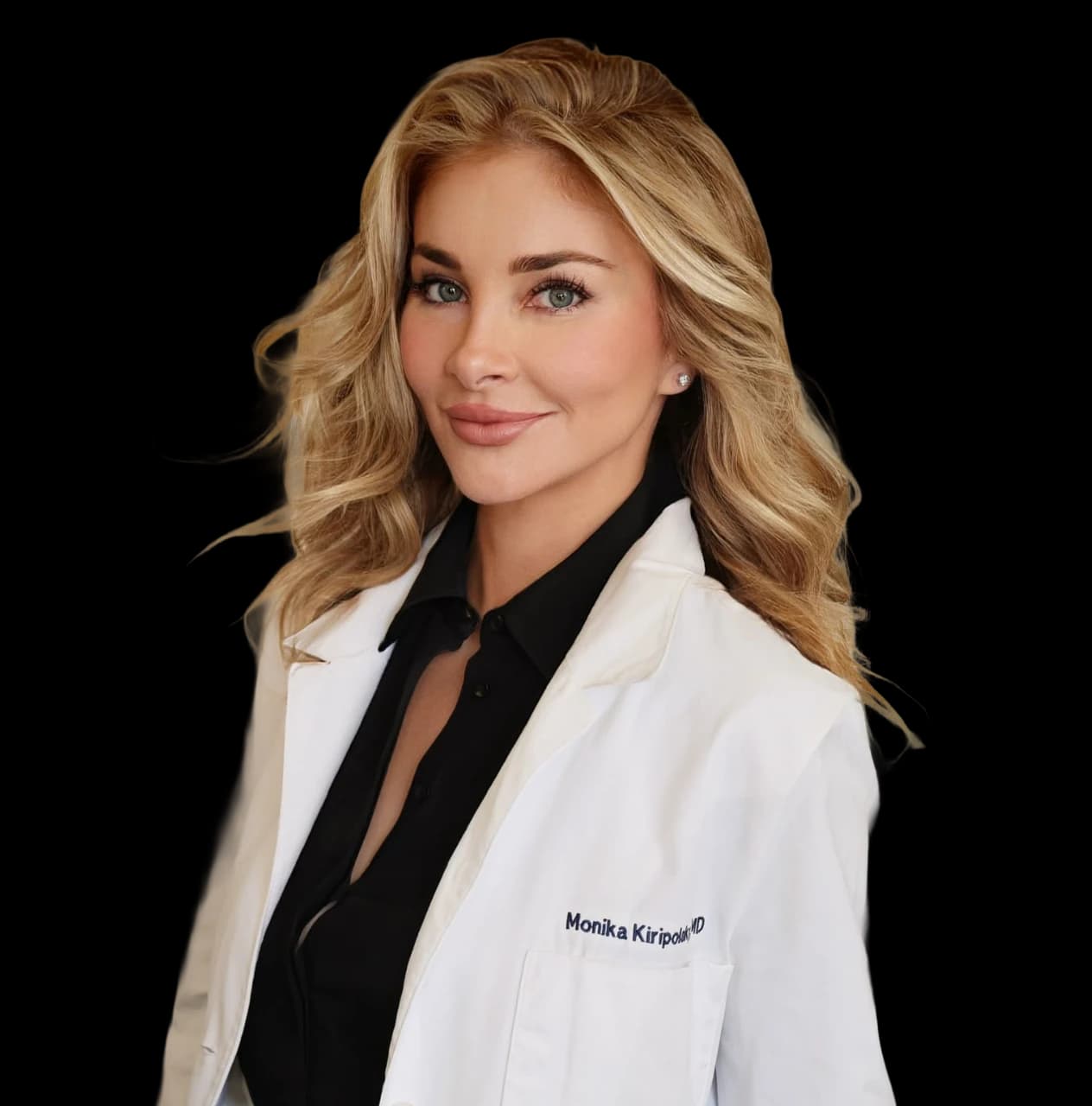 Dr. Monika Kiripolsky in her white coat